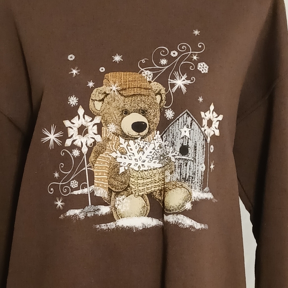 Women's Winter Teddy Bear sweatshirt pre owned - Picture 2 of 7